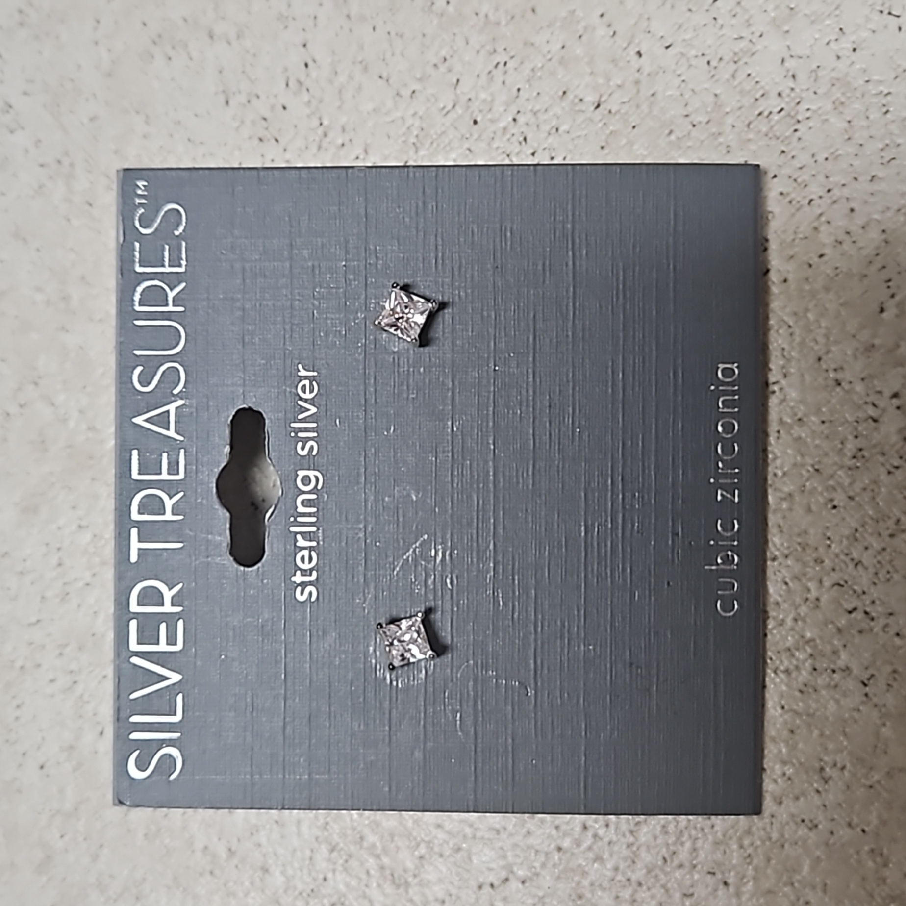 1 Pair Sterling Silver Cubic Zirconia Earrings By Silver Treasures